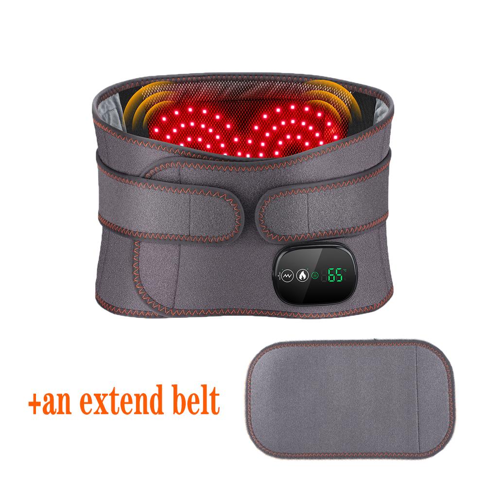 Cordless Waist Belt Massager Lumbar Decompression Protector Lower Back Brace Heated Vibration Massage Waist Muscle Relax