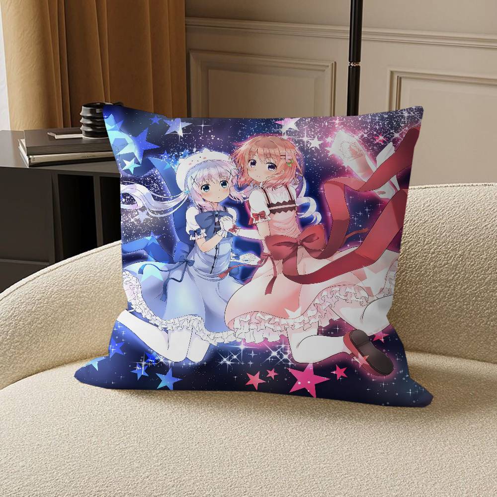 Anime I-Is The O-order A R-rabbit Pillow Anime Pillow Sofa Bed Head Pillow Cover Cushion Cover 45x45 cm Fashion