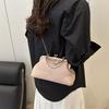 Summer New Canvas Fashion Banquet Simple Lock Chain Shoulder Crossbody Shell Handbag