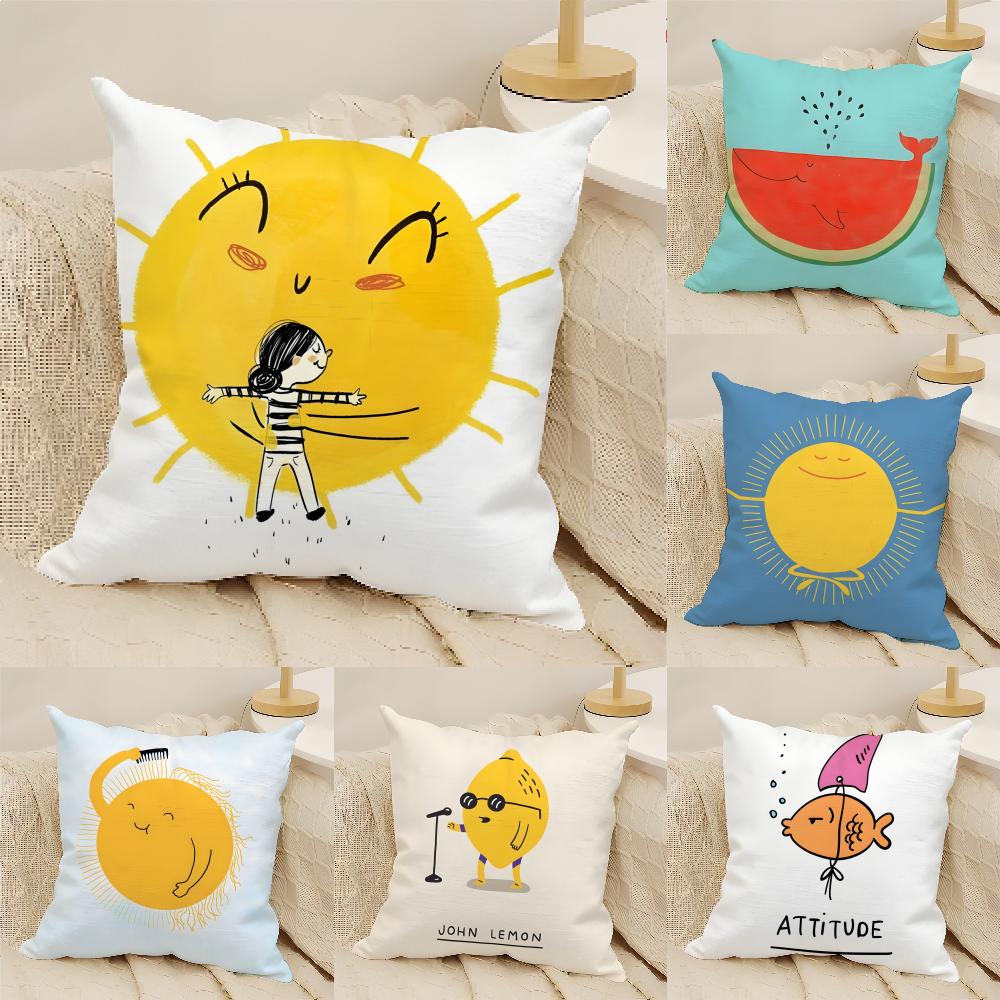 Linen Cushion Covers For Decorative Sofa Home Pillows Case Car Chair Pillows Cases Cartoon Fun Pillow Patterns For Toddlers