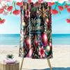 Frohe Weihnachten Blumiges Feiertagsdesign Gemustertes Strandtuch Schnelltrocknend Perfekt für Reisen Outdoor-Sportarten Joggen den Strand und Schwimmen