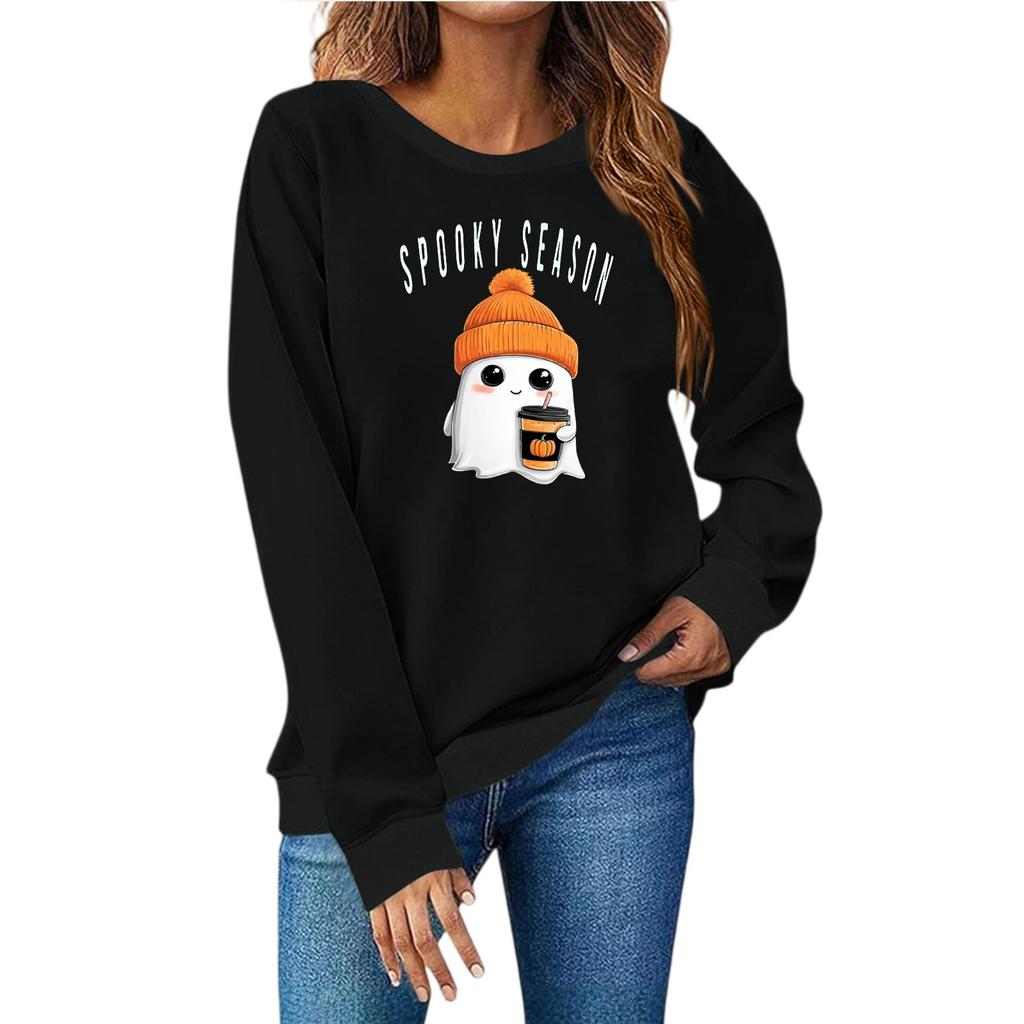 Women's Fashion Casual Print Casual Long Sleeve Round Neck Sweatshirt Top