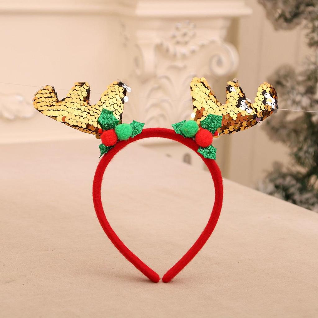 Individually Packaged Cartoon Christmas Headbands: Festive Decorations and Party Gifts with Antlers.