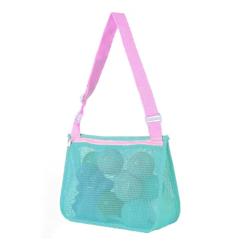 Tragbare Mesh-Strandtasche, Waschhandtasche, Bade-/Schwimmen-/Badetasche, transparente Reise-Kulturtasche