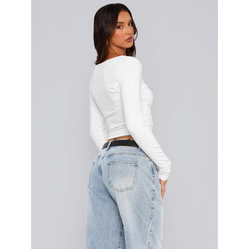 Jesień i Zima Jednolity Kolor Miękki Guzik Krótki Długi Rękaw Kurtka Kardigan Top