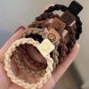 Korean Style Braided Hair Tie Scrunchie - High Ponytail Leather Cover, Customizable Logo