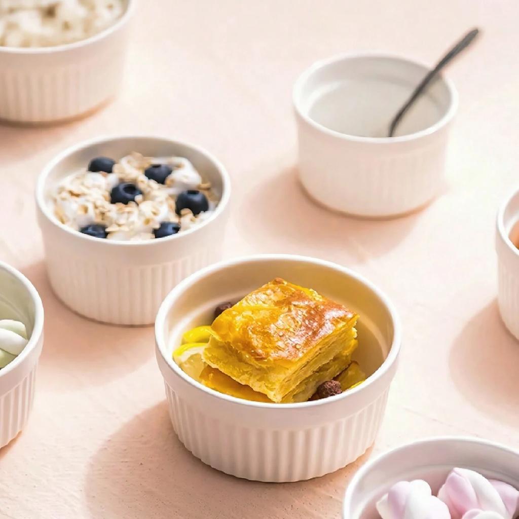 Premium Ceramic Striped Bowls, Non-Stick and Heat-Resistant, Perfect for Serving Desserts and Snacks, Dishwasher Safe
