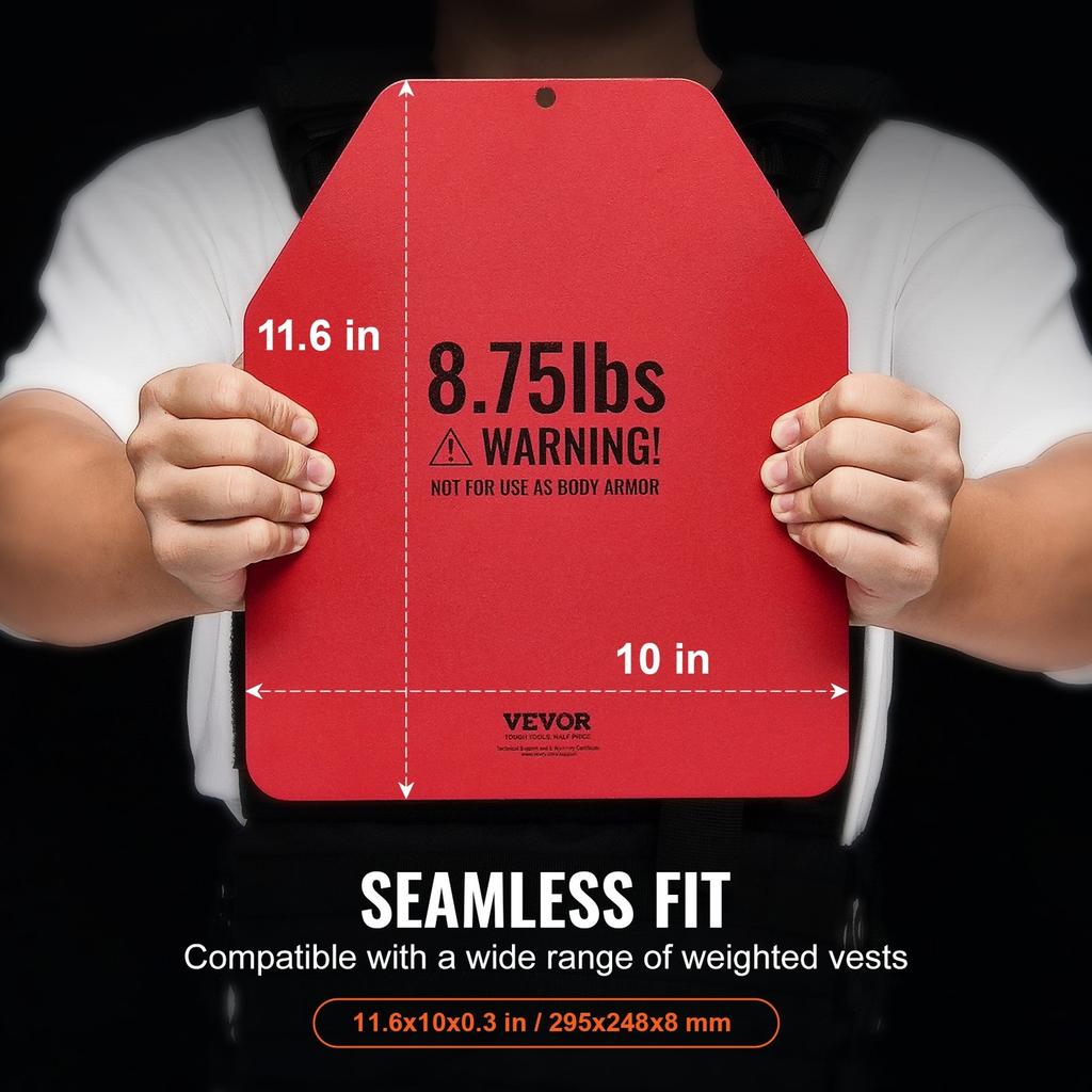 Weight Vest Plates, 4 KG Pairs, Premium Steel Weighted Plates, Contoured Ergonomic Fit WODs, Additional Weight for Weight Vests, for Strength