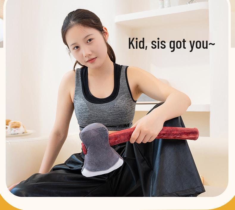 Cross-Border Plush Hammer Pillow Toy - Funny Axe Claw Hammer Prop, Sand Sculpture Gift for Boys