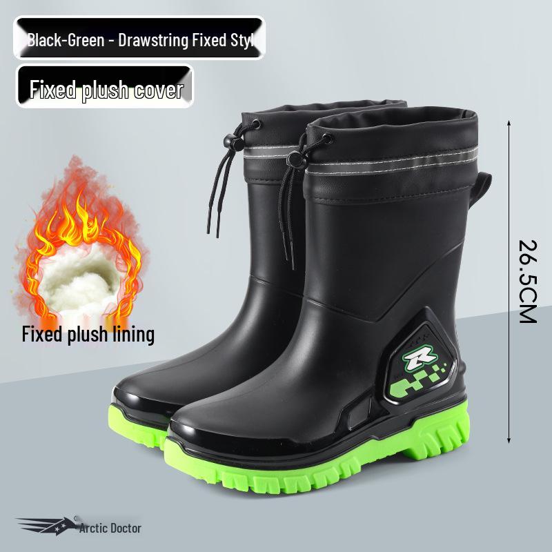 Men's Warm Non-Slip Durable Rain Boots for Food Delivery, Fishing, and Gardening