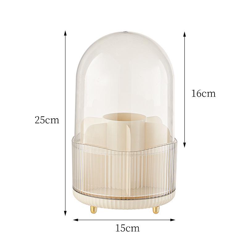 Rotating Makeup Brush and Cosmetic Holder - Desktop Organizer for Eyebrow Pencils, Eyeshadows, Lipsticks, and More