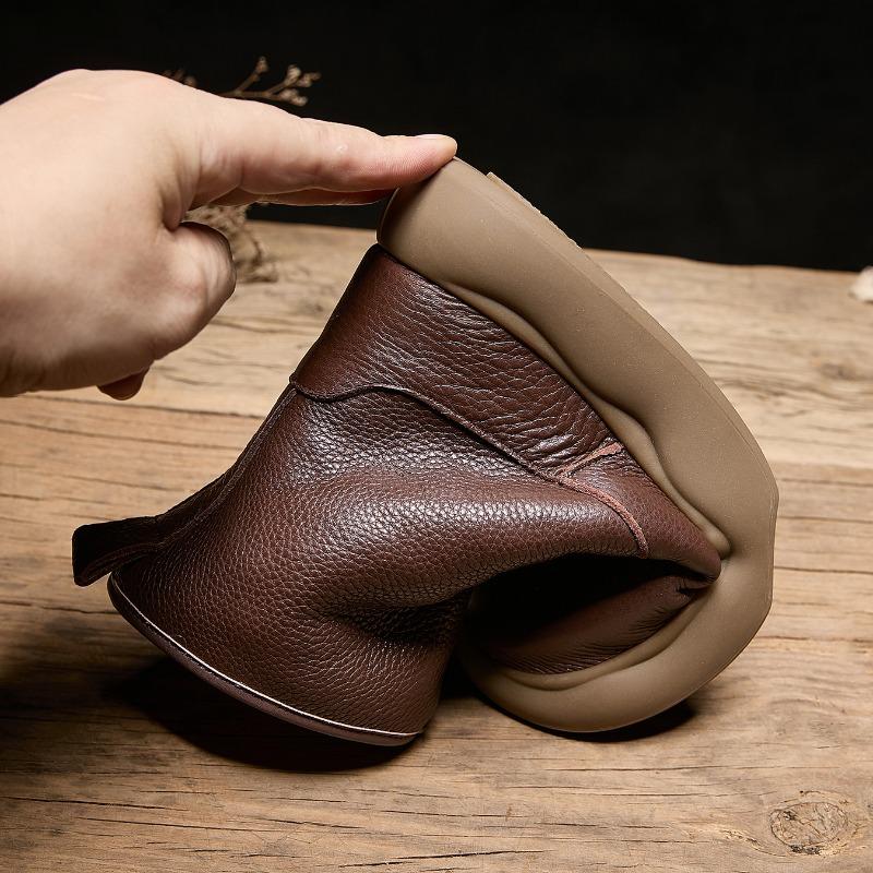 New Women's Shoes, Cotton Boots, Retro Round-toed Thickened Women's Ankle Boots