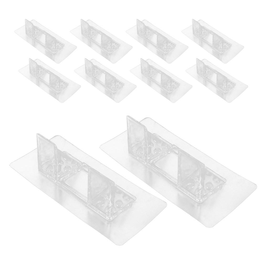 10Pcs Double Row Adhesive Shelf Brackets Reinforced Self Adhesive Shelf Supports for Kitchen Cabinet Wardrobe Book Closet