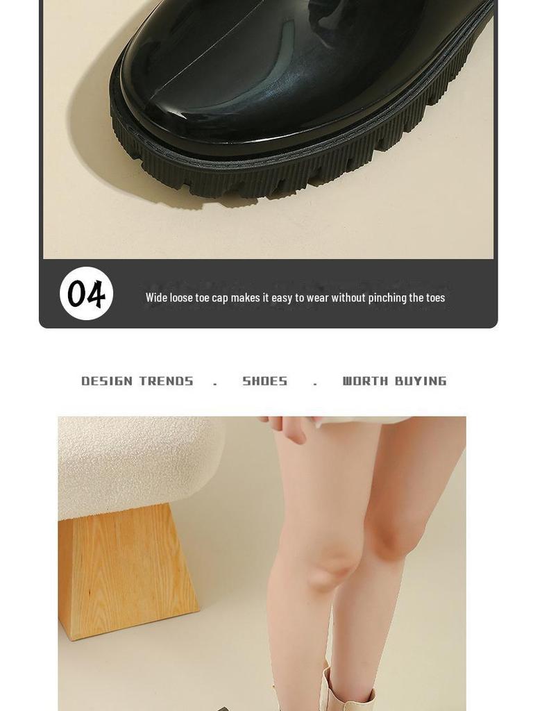 Korean Mid-Tube Women's Rain Boots: Wear-Resistant, Waterproof and Non-Slip with Soft Soles. Ideal for Outdoor Use.