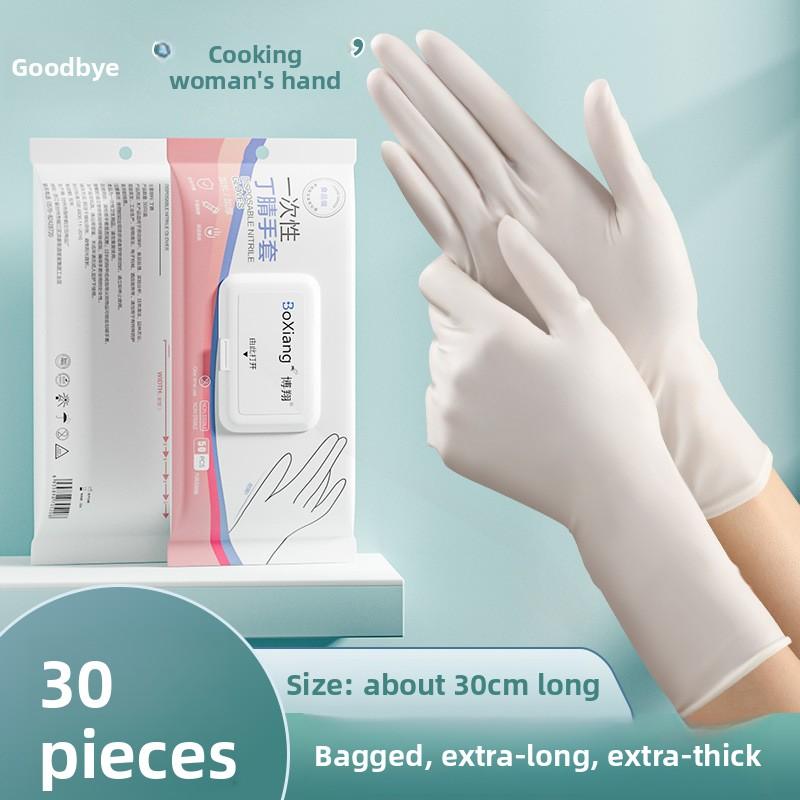 Food Grade Disposable Household Kitchen Dishwashing Extended Gloves M 30 pack