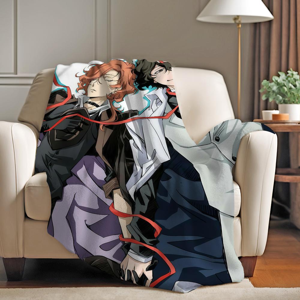 Adventure anime Bungo Stray Dogs Blanket For Sofa Office Bed Plane Travel Sleep Read Relax Camping Soft And Warm