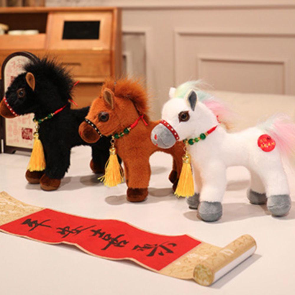 Myk Hale Stående Føll Plysjdukke Lang Manke Ponni Plysjleker Barnegave