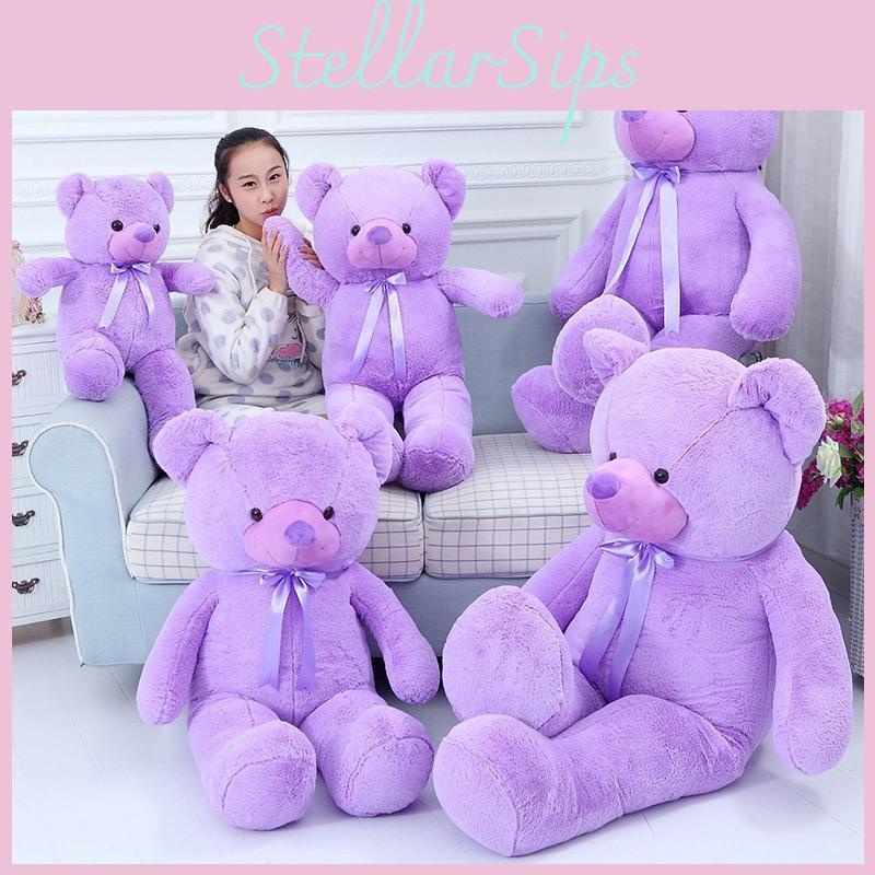 Purple Teddy Large Bear Plush Toy Cute Cartoon Girl Birthday Holiday Gift Doll