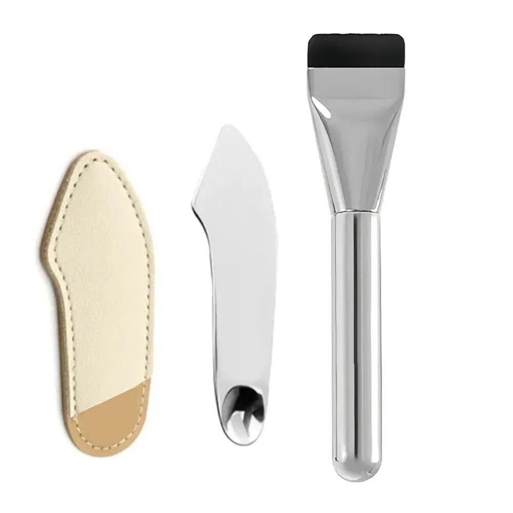 

Лопатка для макияжа из нержавеющей стали, набор кистей для смешивания тональных основ, набор кистей для смешивания пигментов и теней для век, кисть для контурирования лица