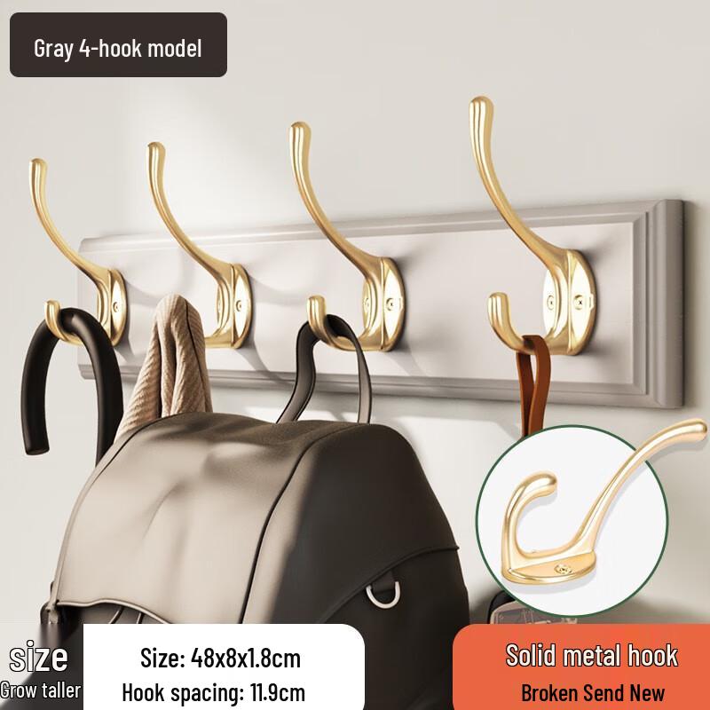Lätt Lyxig Bambu Väggmonterad Klädhängare med Krokar