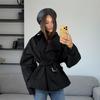 2026 Fall Winter Womens Trench Coat Slim Belted Oversized Lapel Street Style Commute Outerwear