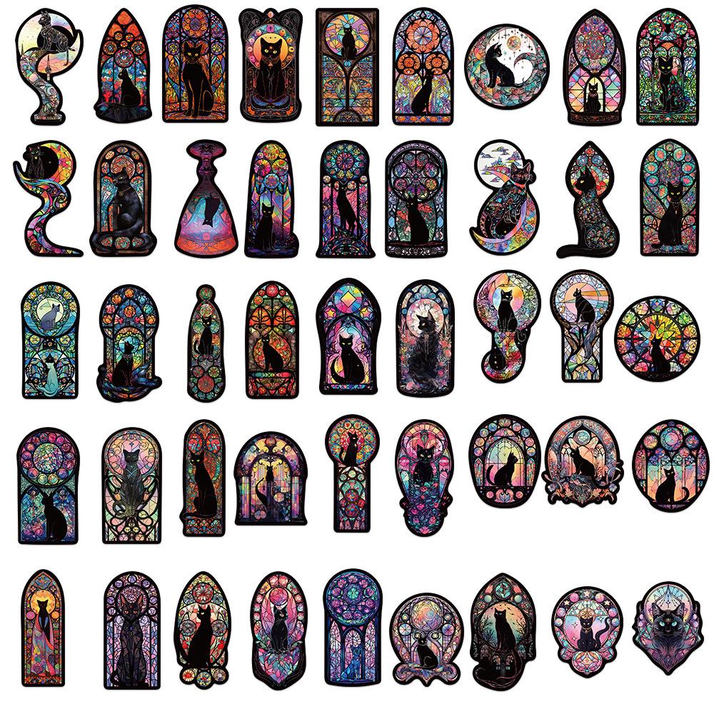 50 Gothic Version of Dark Cat Stickers Decorate Guitar Notebook Suitcase DIY Waterproof