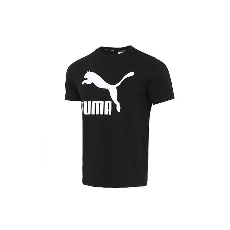 PUMA Classics Logo T-Shirt Black White Men s 532279-01 S