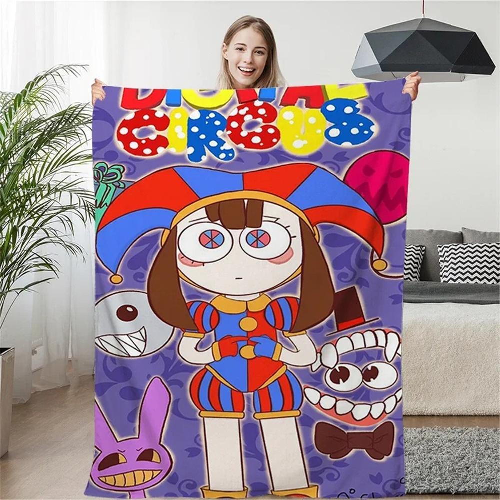 THE AMAZING DIGITAL CIRCUS Cartoon Blanket Warm Flannel Blankets Soft Cozy Blanket Sofa Travel Blanket Bed Linings Birthday Gift