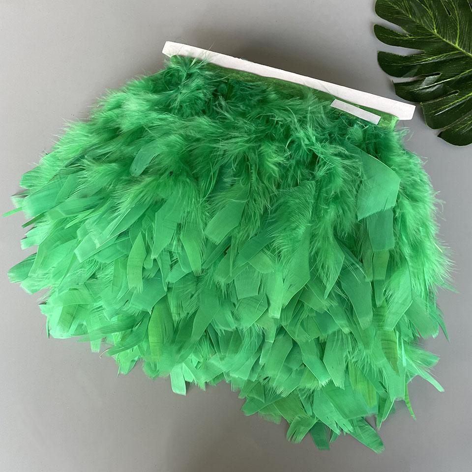 Fluffy Turkey Feathers Trim Fringe Ribbon 10Meters Marabou Feather On Tape Fringes Sewing Trimmings DIY Clothes Dress Decoration