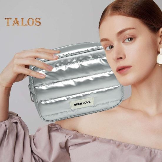 Women Padded Makeup Bag Portable Cosmetic Organizer Waterproof Zippered Handbag Toiletry Pouch for Girls Travel Home Use