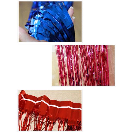 Sparkling Foil Fringe Curtains 1x2m Metallic Streamer Backdrop for Wedding