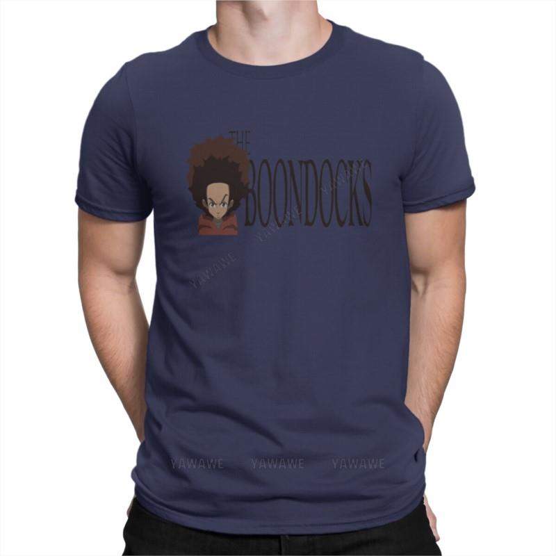Casual The Boondocks TShirt for Unisex Round Neck Cotton T Shirt Cartoon Short Sleeve Tee Shirt Gift Clothing