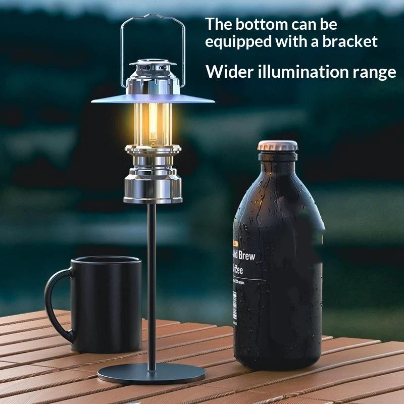 Portable Rechargeable LED Camping Lantern 3 Adjustable Brightness Modes Waterproof 10H Runtime with Metal Hook