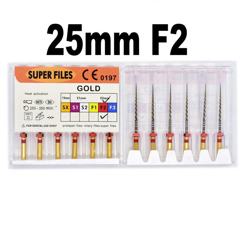 Instrument dentaire Super fichiers fichiers en or moteur universel utiliser des fichiers rotatifs canal radiculaire dondontique doré outil de dentiste NITI
