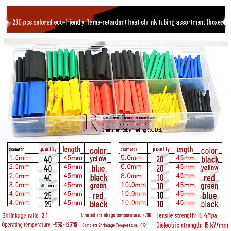 Flame Retardant Heat Shrink Tubing: Flexible, Waterproof Insulating Sleeve for Wiring and Data Cable Protection