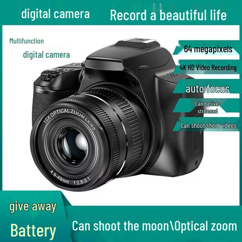 64MP Digital HD Mirrorless DSLR for Professional Video & Live Streaming