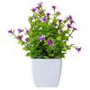 Compact Decorative Plant Artificial Eucalyptus Potted Plant, Lifelike Faux Greenery with Purple/White Flowers & Verdant Leaves, UV-Resistant