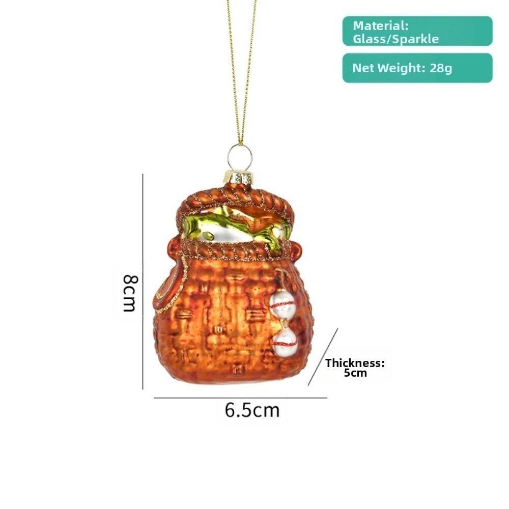 Fishing Series Christmas Tree Decoration Glass Painted Home Scene Decoration Pendants Home