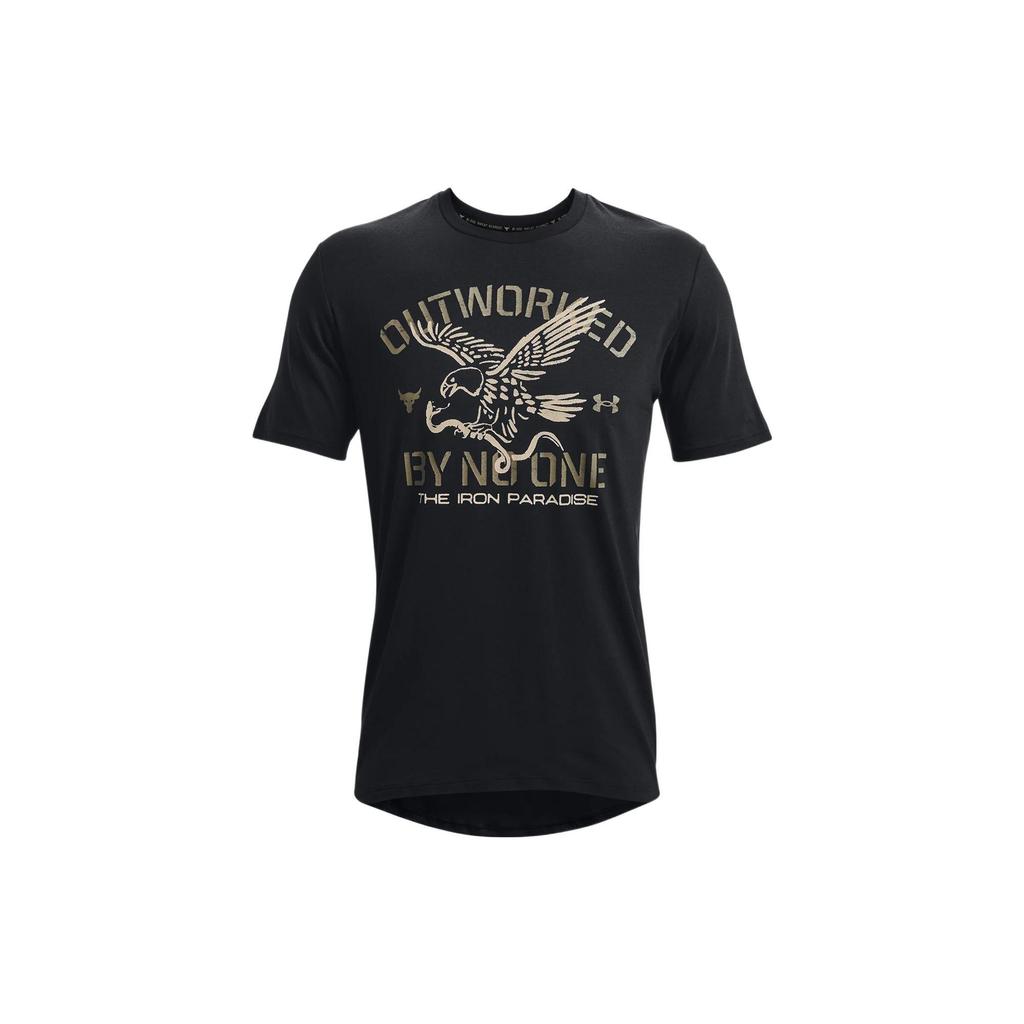Under Armour Project Rock Outworked Short Sleeve Graphic Tee Men Tops Black 1370490-001