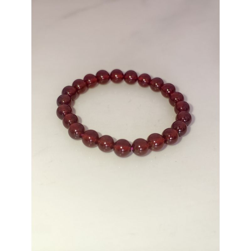 

Wine Red South Red Red Agate Bracelet Pure Natural Birth Year Ethnic Style Jewelry Bracelet Fancy Gift 14mm Burgundy