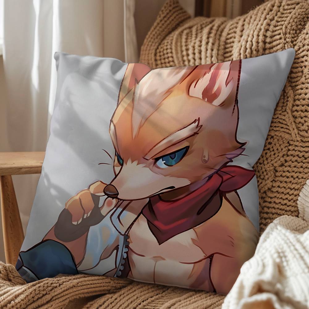 Cute Zoo Fox Game McCloud Pillow Case Office Cushions Suitable For Sofa Car Bedroom Decorative Cushion Cover