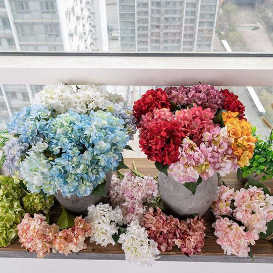 Yousheng Artificial Hydrangea Flowers Faux Hydrangea Blooms with Stem UV Resistant Artificial Flowers for Outdoors Vase Wedding Bouquets Centerpieces