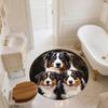 Bernese Mountain Dog pattern round rug, Carpet Rug for Living Room Bedroom Sofa Playroom Decor, Non-slip Floor Mat, Holiday Gifts and Birthday Gifts