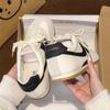 Popular Retro Leather German Training Shoes Trendy Girl 2025 New Autumn Flat-bottomed Sports and Leisure Student Lace-up Board Shoes Woman