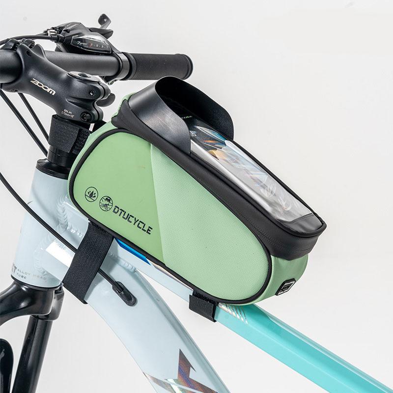 DTUCYCLE Waterproof Top Tube Bicycle Bag with Touch Screen Phone Holder