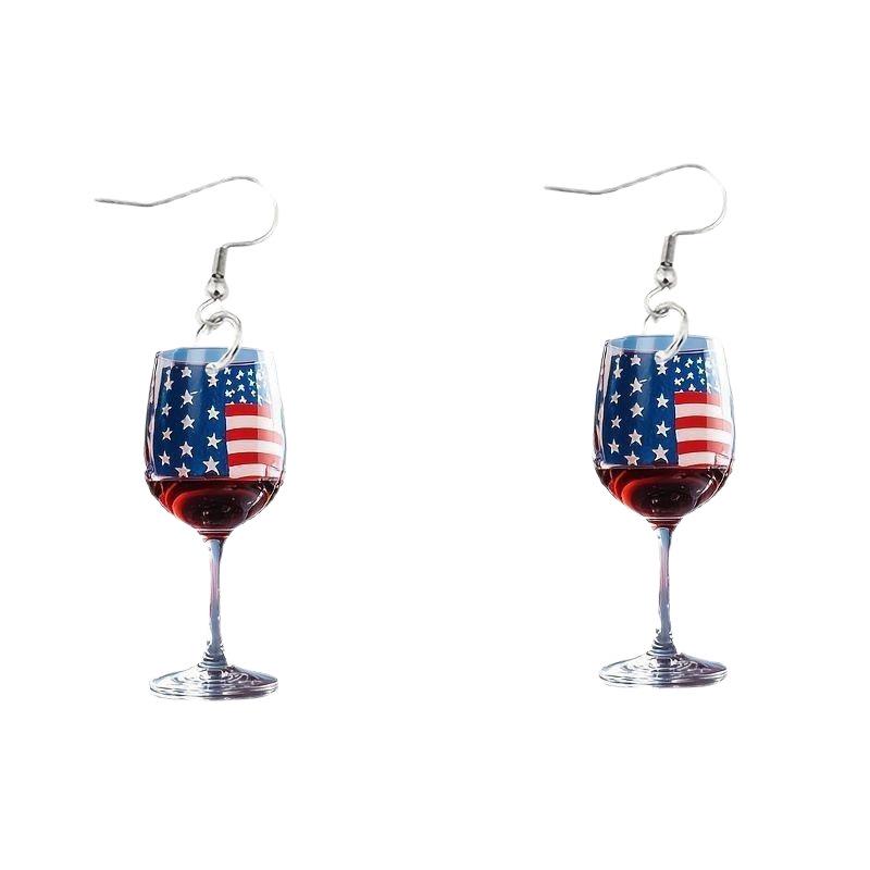 American Flag Independence Day Acrylic Earrings