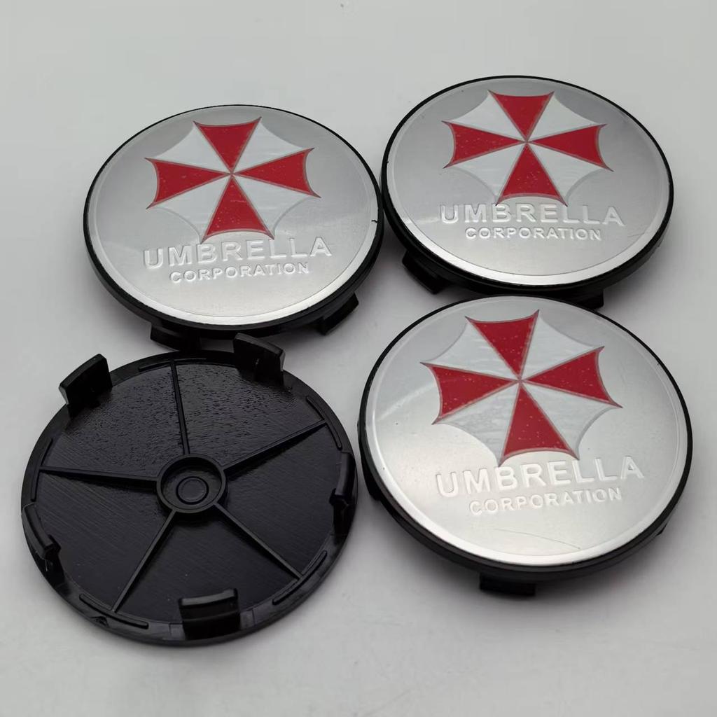 AAXI1 4pcs Umbrella Logo Emblem Car Wheel Center Caps OD 68MM Clips 63MM Wheels Hub Cap Rim Hubcaps Dust Cover Relpace Car Accessories
