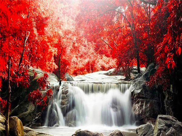 5D Diamond Painting Waterfall Full Square Round Diamond Embroidery Mountain Landscape Rhinestone Picture Home Decor