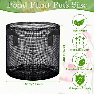 6 STÜCKE Aquatische Teichpflanznetztöpfe Seerose Lotus Pflanzgefäß Wiederverwendbare Anzuchtsäcke für Outdoor-Sumpfpflanzen Landpflanzen