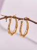 Qiong Yao Bamboo Joint Stainless Steel Earrings - PVD Gold-Plated Fashionable Color-Retaining Earrings for Women